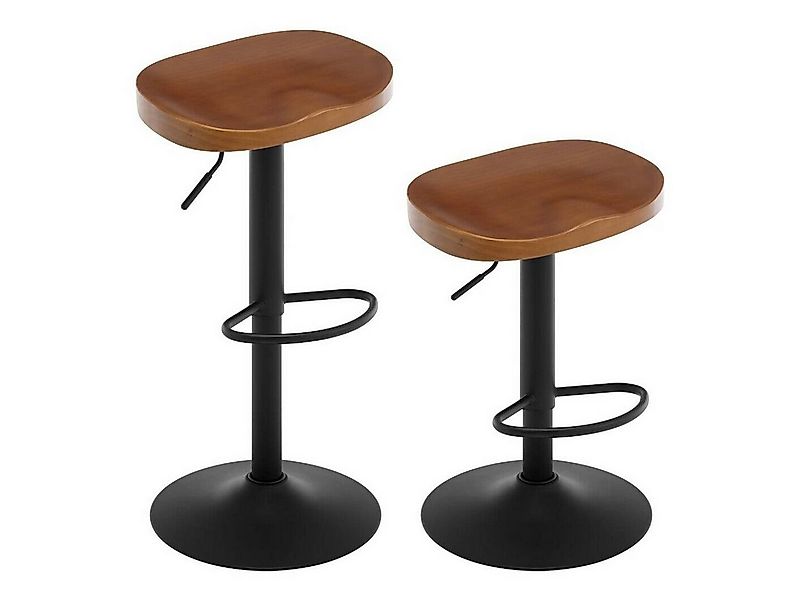 Woltu Barhocker (2 St), drehbar, mit Sattelsitz Fußstütze, aus Massivholz M günstig online kaufen