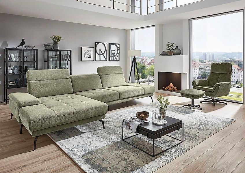 Die PlanBar Ecksofa "MP-IN20126 L-Form mit Federkern-Polsterung" mit Kopfte günstig online kaufen