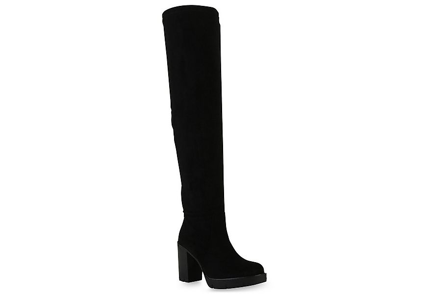 VAN HILL 840767 Overkneestiefel Damen Leicht Gefütterte Overknees Stiefel P günstig online kaufen