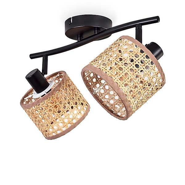 hofstein Deckenleuchte moderne Deckenlampe aus Metall/Rattan/Wiener günstig online kaufen