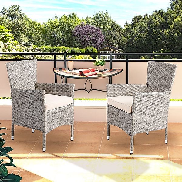 Casaria Gartenstuhl, Polyrattan 4er Set Stapelbar günstig online kaufen