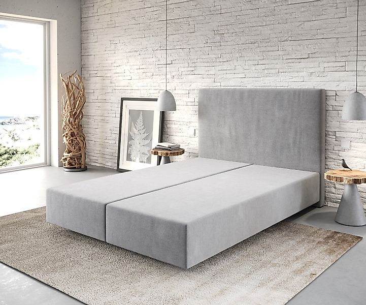 DELIFE Bettgestell Dream-Well, Mikrofaser Grau 140x200 günstig online kaufen