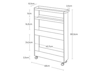Yamazaki Küchenwagen "Tower" Rollwagen Rollregal Nischenwagen günstig online kaufen