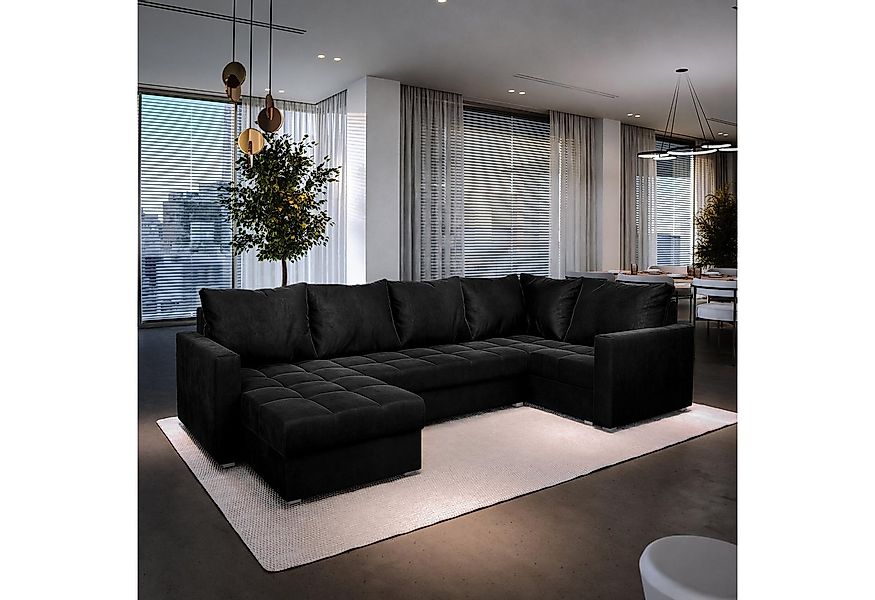 Masseno Ecksofa LORIVO mit Schlaffunktion U-Form, Sofa mit Bettkasten günstig online kaufen