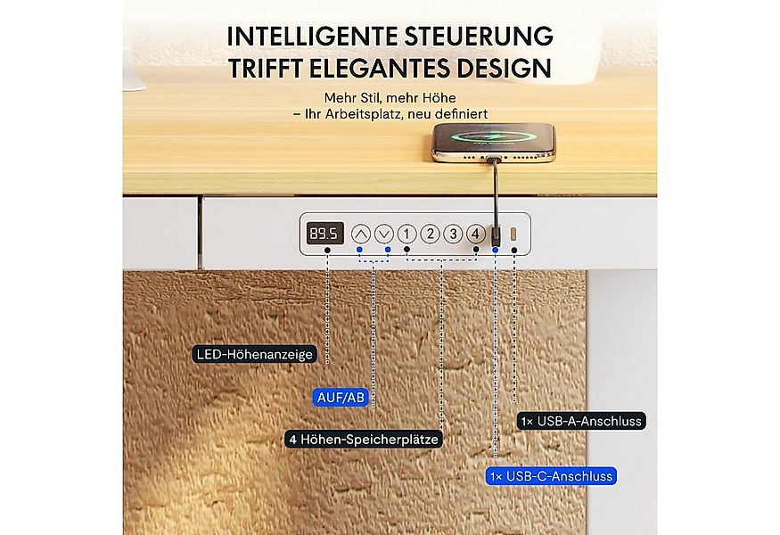 FLEXISPOT Schreibtisch Höhenverstellbarer Schreibtisch MIT Schubladen (mit günstig online kaufen