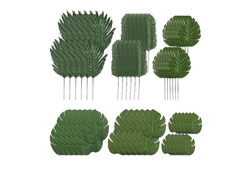 Kunstpflanze Tropische Blätter 72er Set, relaxdays, Höhe 40 cm günstig online kaufen