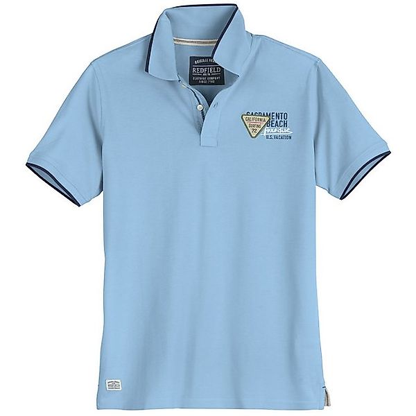 redfield Poloshirt Redfield Übergrößen Poloshirt Brustprint dunkelrosa günstig online kaufen