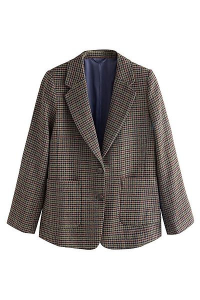 Next Jackenblazer Angerauter Blazer mit traditionellem Karomuster (1-tlg) günstig online kaufen