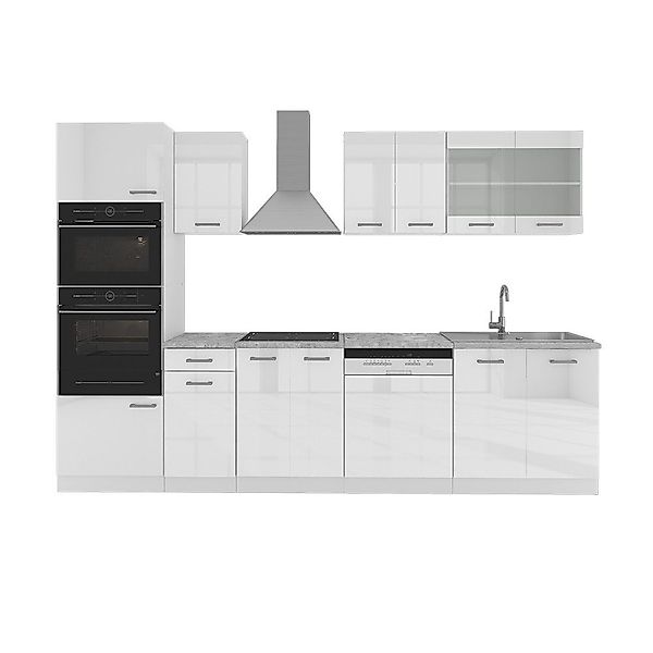 Vicco Küchenzeile R-Line, Weiß Hochglanz/Weiß, 300 günstig online kaufen