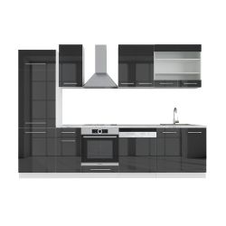 Vicco Küchenzeile Fame-Line, Anthrazit Hochglanz/Weiß, 300 günstig online kaufen