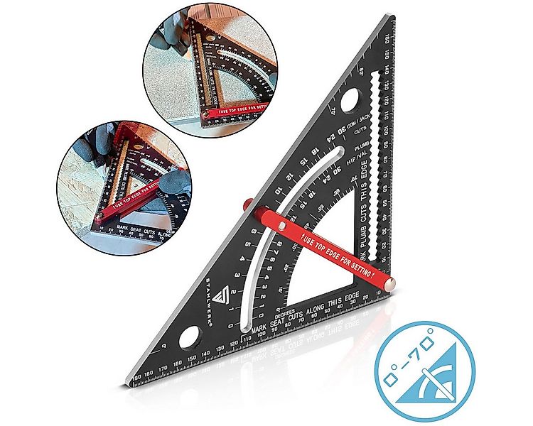 STAHLWERK Winkelmesser Winkeldreieck mit Anschlag, L:19,5 cm, (Set, Einzela günstig online kaufen