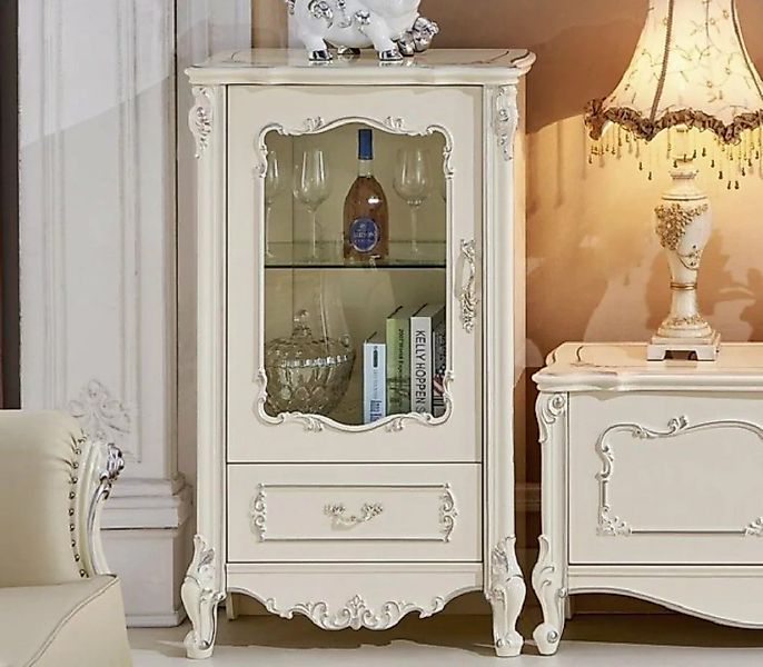 JVmoebel Vitrine Klassische Wohnzimmer Möbel Weiß Gold Holz Schaufenster So günstig online kaufen