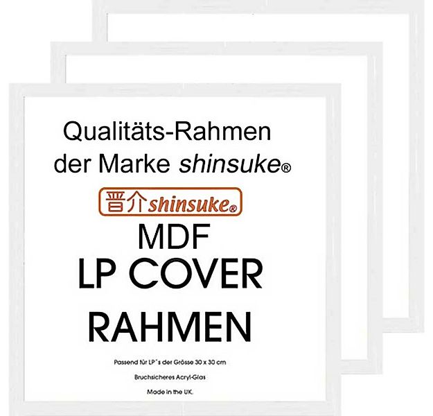 Bilderrahmen LP Plattencover Rahmen - Wechselrahmen - 3er-Set MDF weiss - i günstig online kaufen