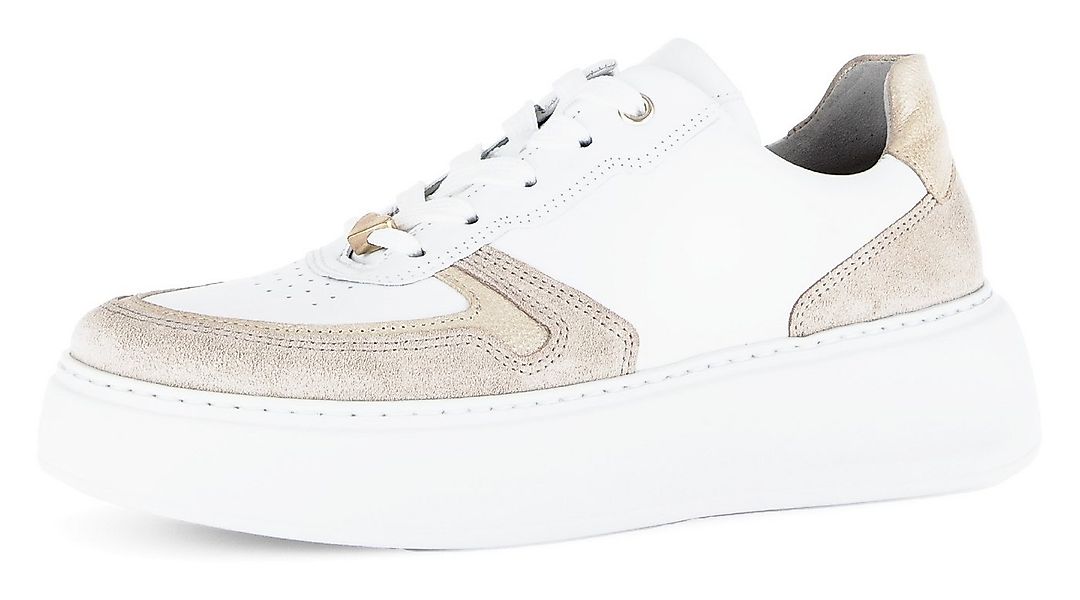Gabor FLORENZ Plateausneaker, Freizeitschuh, Halbschuh, Schnürer, Kontrastb günstig online kaufen