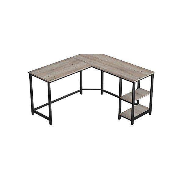 Vasagle Schreibtisch L-förmig 138 cm x 138 cm x 76 cm Greige-Schwarz günstig online kaufen