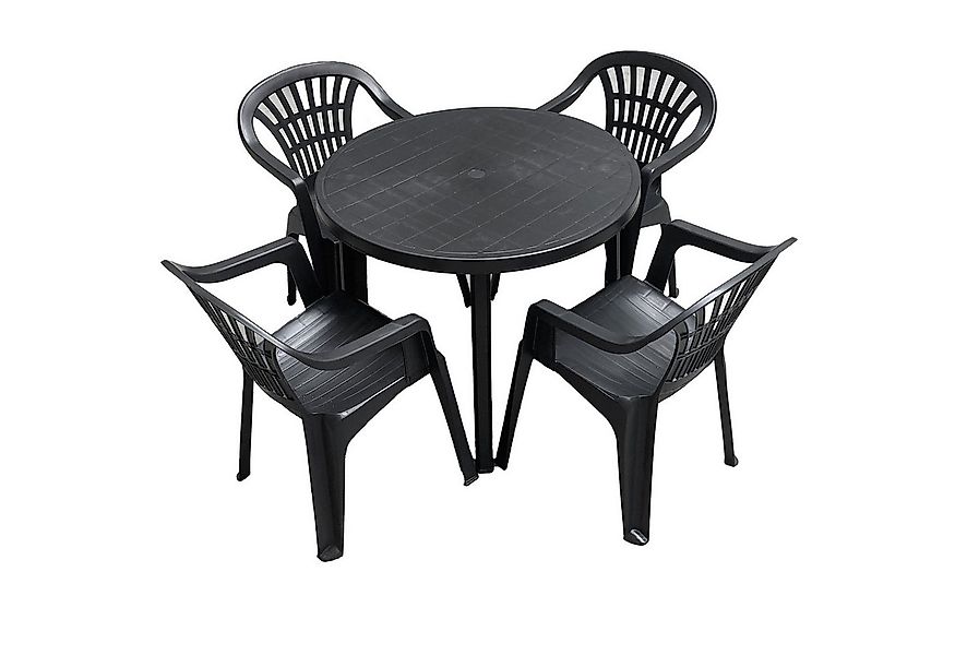 Progarden Sitzgruppe Gartenmöbel Kunststoff 5 Tlg. Terrassenmöbel Terrasse günstig online kaufen