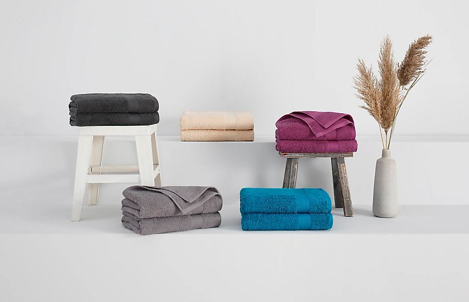 my home Duschtücher "Eva, Premium-Qualität 550g/m²" flauschig, Handtuchset günstig online kaufen