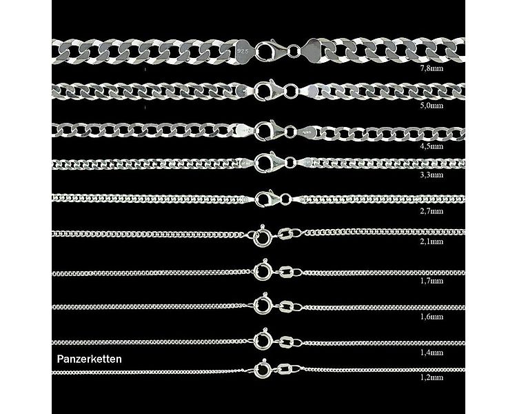 HOPLO Silberkette Silberkette Panzerkette Breite 1,2 mm Länge 36 cm 925 Sil günstig online kaufen