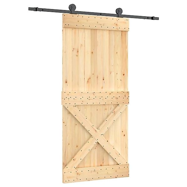 vidaXL Schiebetür mit Beschlag 95x210 cm Massivholz Kiefer 3203080 günstig online kaufen