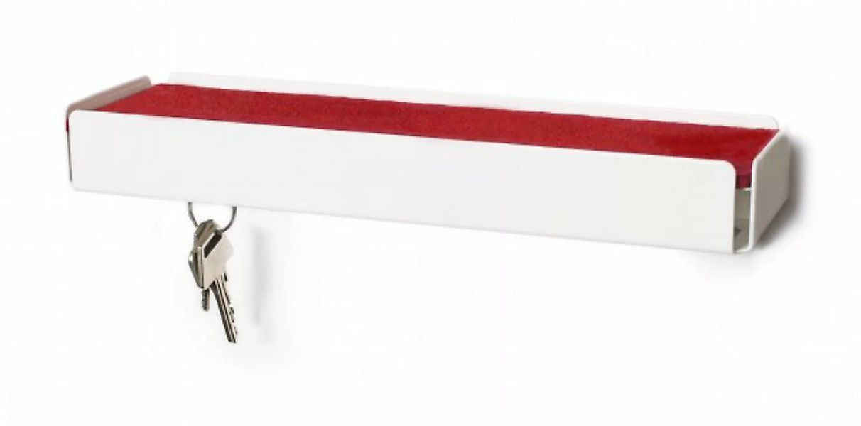 Schlüsselbrett KEY-BOX weiß Filz rot günstig online kaufen