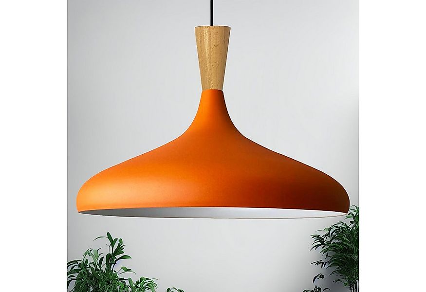 Bamyum Pendelleuchte Champion Kegel Holz-Kopfteil 35 cm Metall E27 Modern P günstig online kaufen
