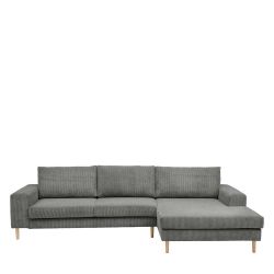 Ecksofa Anthrazit mit Armlehnen Cord günstig online kaufen