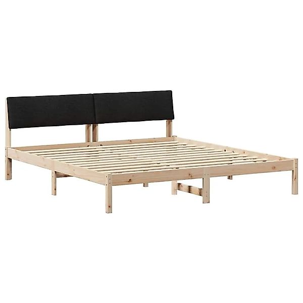 vidaXL Bettgestell Braun und Schwarz 200 x 200 cm Massivholz Kiefer 3394330 günstig online kaufen