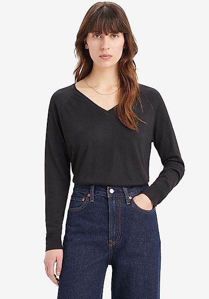Levis Longpullover "PETAL VNECK SWEATER" mit Rippbündchen günstig online kaufen