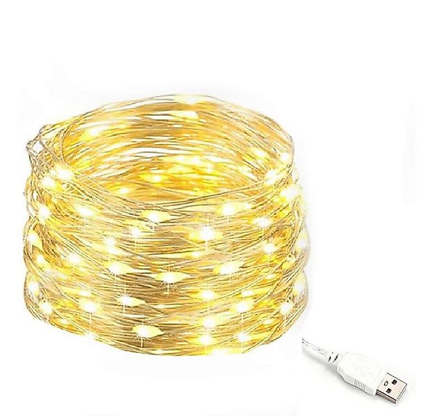 Salcar LED-Lichterkette 10m LED Lichterkette Outdoor Indoor USB Kupferdraht günstig online kaufen