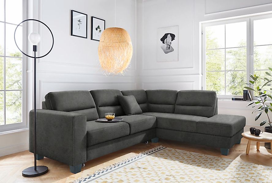 TRENDMANUFAKTUR Ecksofa "Chamber, zeitlos und modern, hoher Sitzkomfort, L- günstig online kaufen