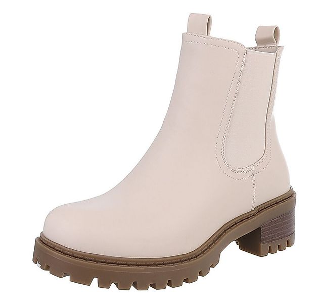 Ital-Design Elegante Damen Boots mit Blockabsatz und elastischen Einsätzen günstig online kaufen