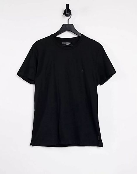 French Connection – Schwarzes T-Shirt mit Rundhalsausschnitt günstig online kaufen