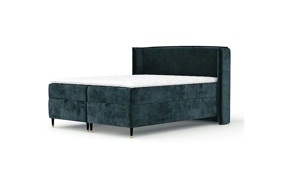 Boxspringbett mit Stauraum   ¦ grün ¦ Maße (cm): B: 218 H: 117 Betten > Kom günstig online kaufen