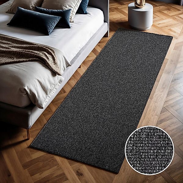 Sanat Teppich LORA PLUS anthrazit B/L: ca. 80x300 cm günstig online kaufen