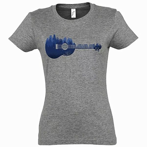 Youth Designz T-Shirt Ukulele Waldmotiv Damen Shirt mit trendigem Frontprin günstig online kaufen