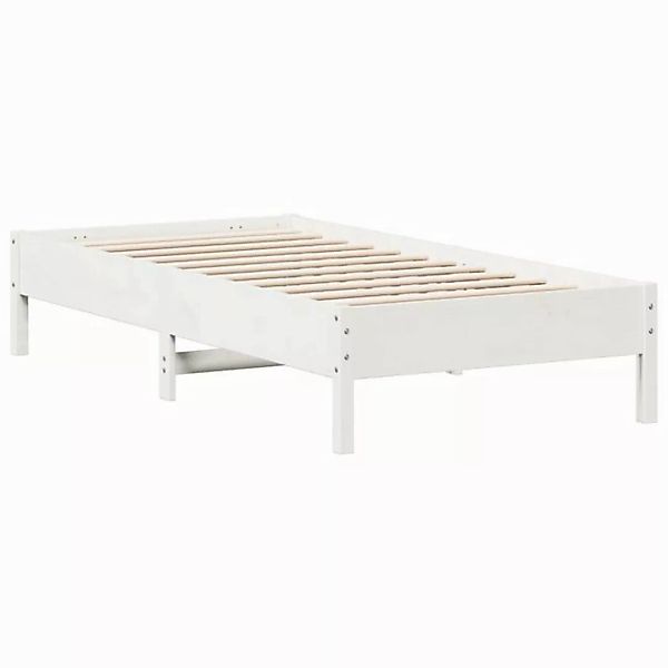 vidaXL Bettgestell Massivholzbett Weiß 75x190 cm Kiefer Bett Bettgestell günstig online kaufen