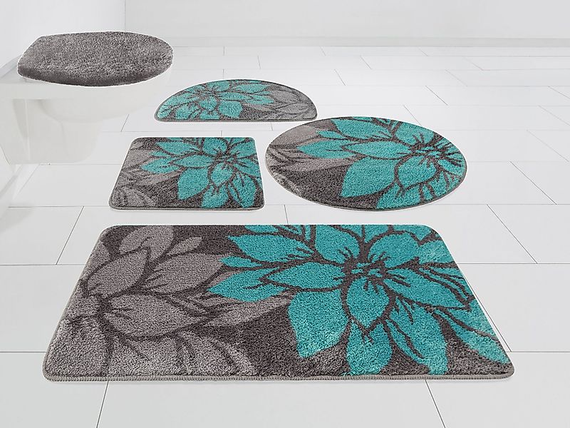 Badematte »Susan«, fußbodenheizungsgeeignet-strapazierfähig, Blumen-Muster, günstig online kaufen