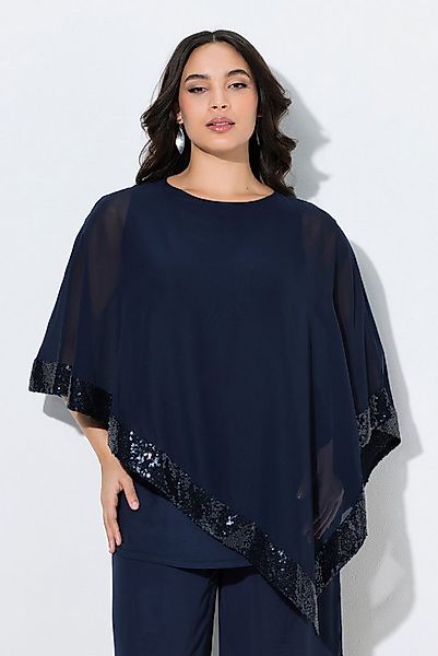 Ulla Popken Druckbluse Bluse Chiffon-Überwurf U-Boot-Ausschnitt 3/4-Arm günstig online kaufen