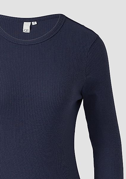 QS Langarmshirt Geripptes Longsleeve im Slim günstig online kaufen