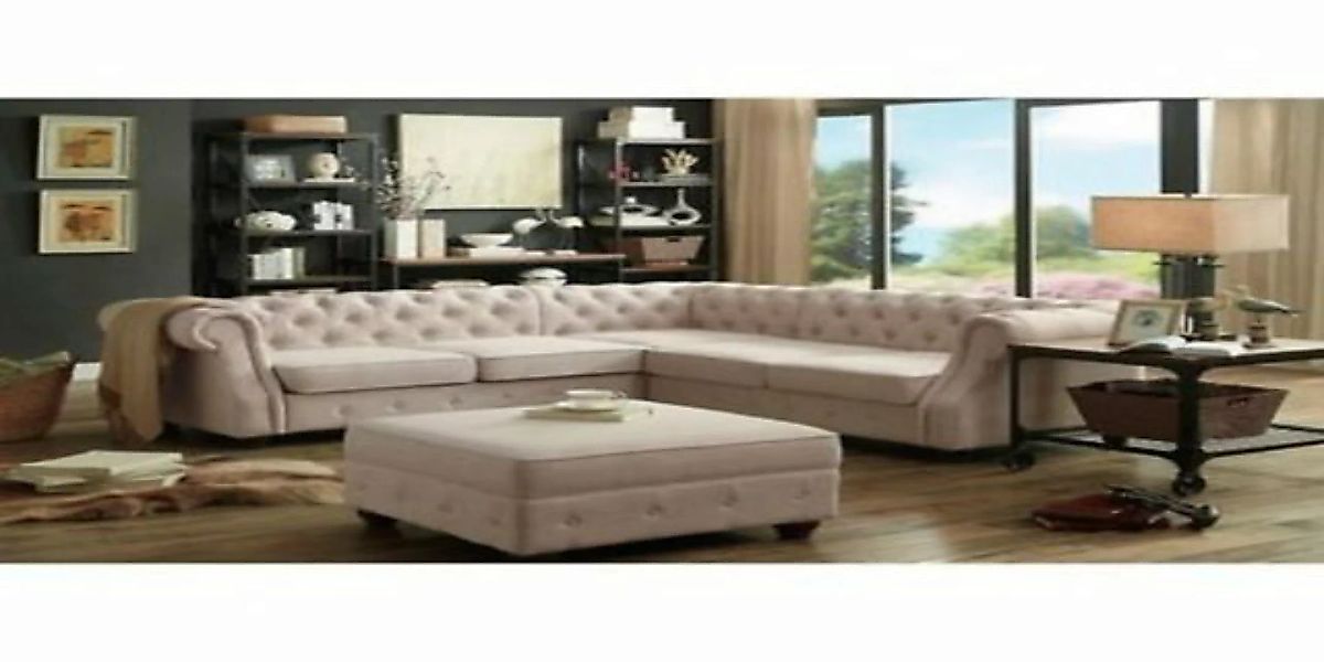 JVmoebel Ecksofa Chesterfield Couch Polster Sofas Klassischer Textil, Made günstig online kaufen