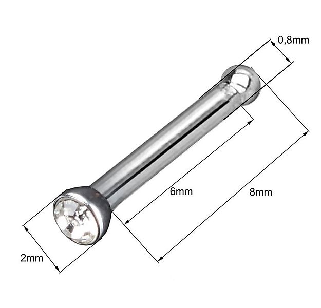 viva-adorno Nasenpiercing-Set 10er oder 20er Set 0,8mm Nasenstecker mit Ste günstig online kaufen