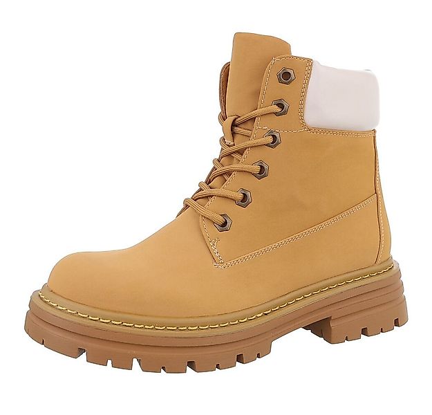 Ital-Design Damen Schnürschuhe Freizeit Stiefelette (87740345) Blockabsatz günstig online kaufen