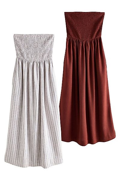 The Set Maxikleid The Set Bandeau-Maxikleid mit Leinen im 2er-Pack (2-tlg) günstig online kaufen