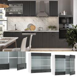 Vicco Glashängeschrank Fame-Line, Anthrazit/Weiß, 80 cm günstig online kaufen