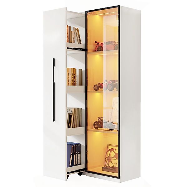 MODFU Vitrine mit Ausziehbarem Bücherregal (Multifunktionsschrank, günstig online kaufen