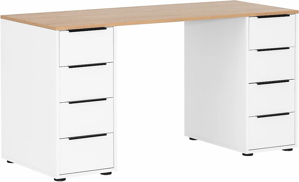 Schildmeyer Schreibtisch "Elma, Breite 140 cm", Holzdekor mit fühlbarer Str günstig online kaufen