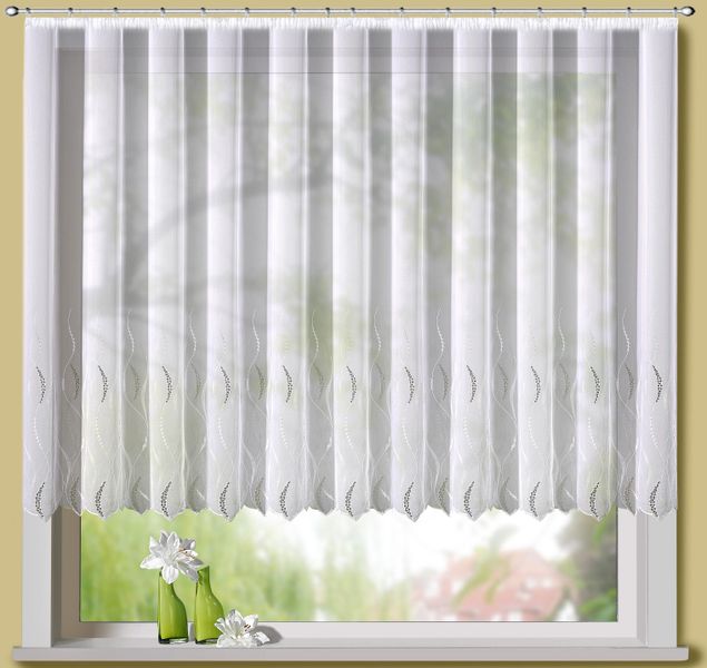 Stickereien Plauen Gardine "Ramona" Kräuselband 1 Stk. tlg. veredelt mit ec günstig online kaufen