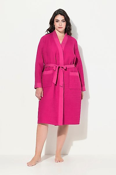 Ulla Popken Bademantel Bademantel Schalkragen Gürtel günstig online kaufen