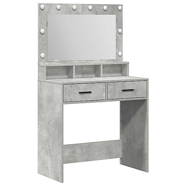 vidaXL Schminktisch mit Regal Betongrau 79 x 41 x 135 cm Holzwerkstoff 8650 günstig online kaufen