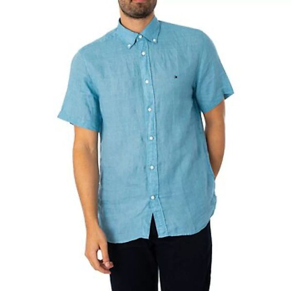 Tommy Hilfiger  Kurzarm Hemdbluse Kurzarmhemd aus Pigment-Syed-Leinen günstig online kaufen